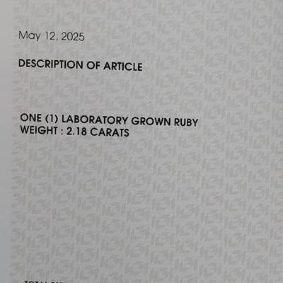 IGI CERTIFIED LAB GROWN RUBY