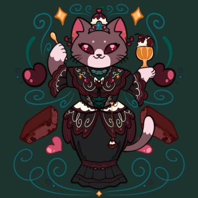 Victorian Brownie Cat - DAT - Matte Print 8x8