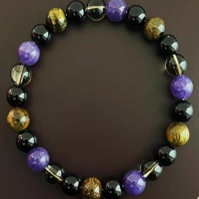 1PC Tiger's Eye Beaded Bracelet – 8 mm Stretchy Healing Crystal Jewelry