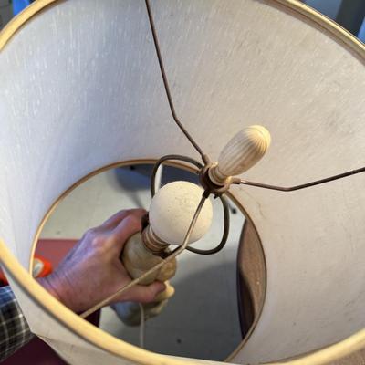 Vintage Chalk Cherub Lamp