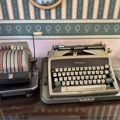 Vintage Typewriter and Adding Machine