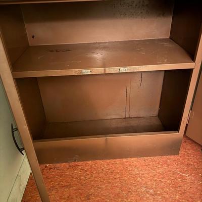 Vintage Brown Metal Kitchen Cabinet