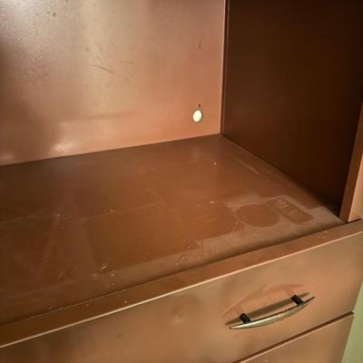 Vintage Brown Metal Kitchen Cabinet