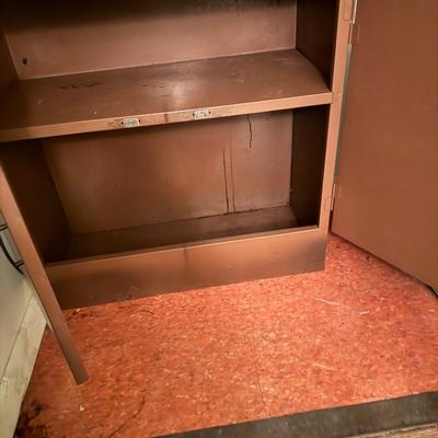 Vintage Brown Metal Kitchen Cabinet