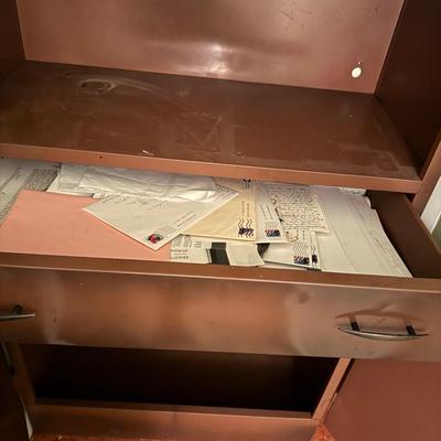 Vintage Brown Metal Kitchen Cabinet