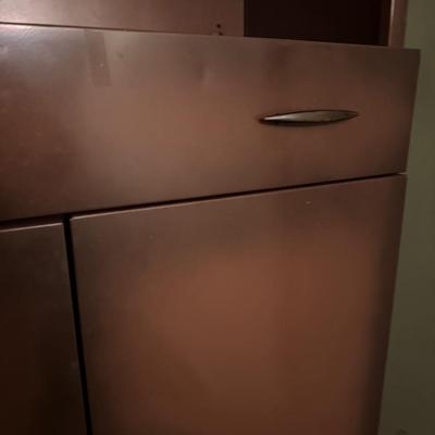 Vintage Brown Metal Kitchen Cabinet