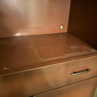 Vintage Brown Metal Kitchen Cabinet