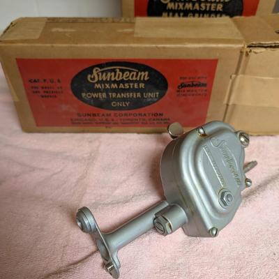 Antique Sunbeam mixmaster with different attachments