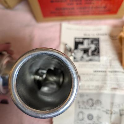 Antique Sunbeam mixmaster with different attachments