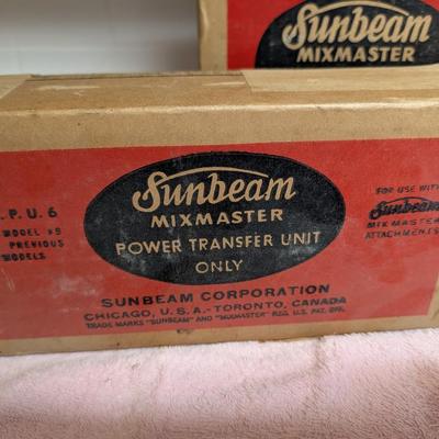 Antique Sunbeam mixmaster with different attachments
