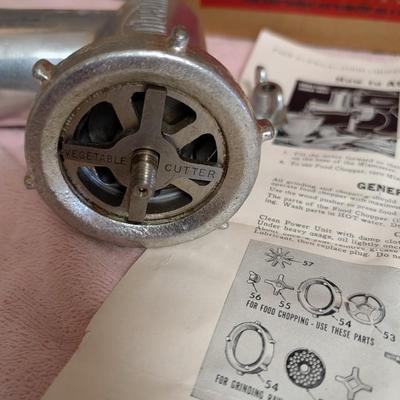 Antique Sunbeam mixmaster with different attachments