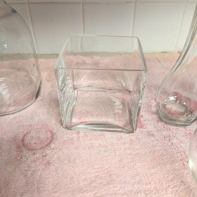 Misc vases, vase marbles, flower frog