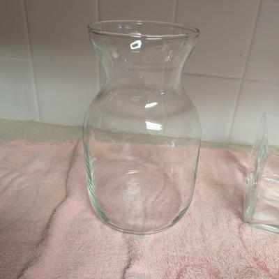 Misc vases, vase marbles, flower frog