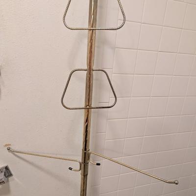 Vintage gold tone towel holder
