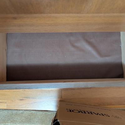 Mid century dresser with mirror.