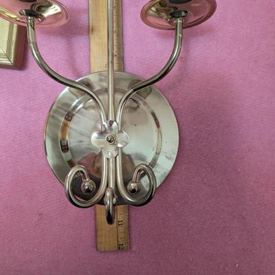 Pretty outdoor scene picture, framed "love is a circle" poem, gold tone wall hanging candle holder.