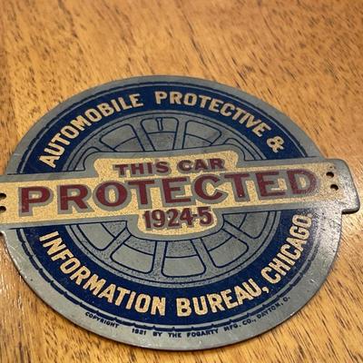 1924-5 Protected Car emblem
