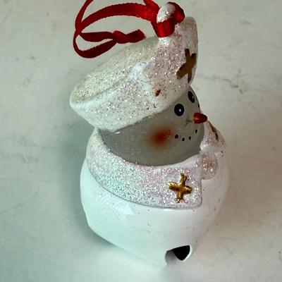 Sale Photo Thumbnail #513: Cute Glass ornament with a bell as a base. Approx. 2.25" tall.