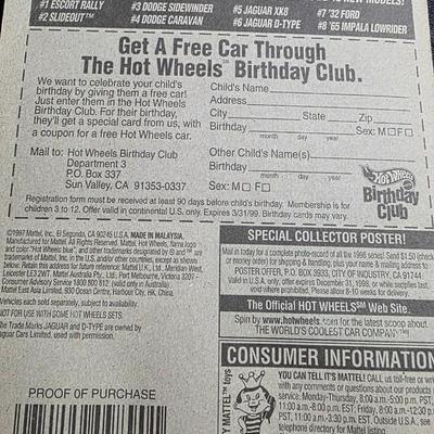 1998 Hot Wheels First Editions #6 of 40 Jaguar D-Type | Deep Metallic Green w/ Gold 5-Spoke Wheels | Collector #653 Sealed Original Card...