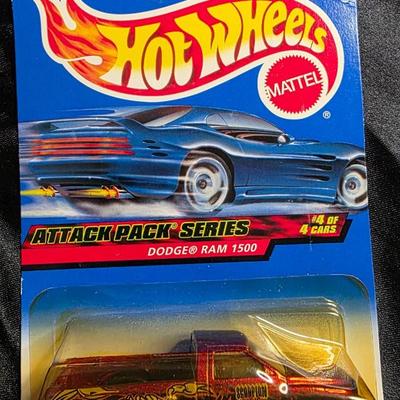 1999 Hot Wheels Attack Pack Series #4 of 4 Dodge Ram 1500 | Collector #1123 Maroon/Black w/ Chrome 5-Spoke Wheels | Sealed Original Card...