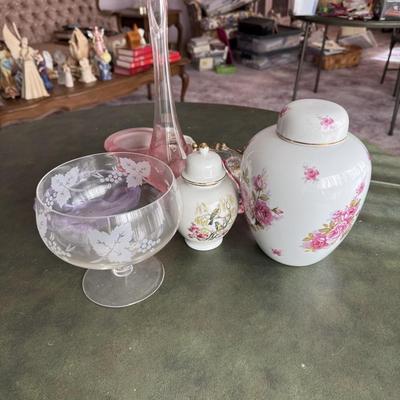 Decorative Glass Ashtrays, Urns and Vases