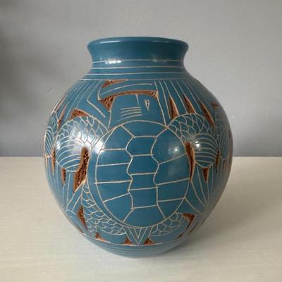 Pottery Sea Turtle Vase