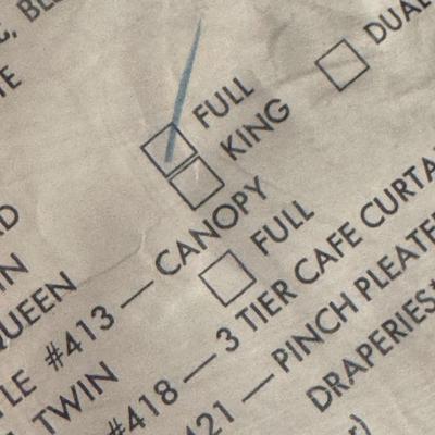 Mahogany Canopy Bed with 7 Extra Linen Sets