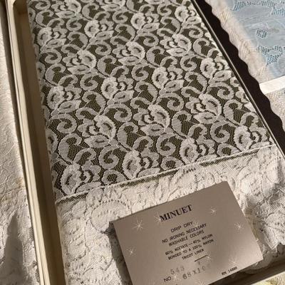 Vintage Lace and Vinyl Table Linens