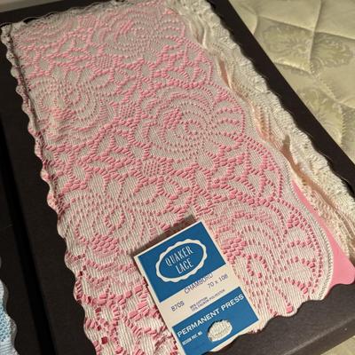 Vintage Lace and Vinyl Table Linens