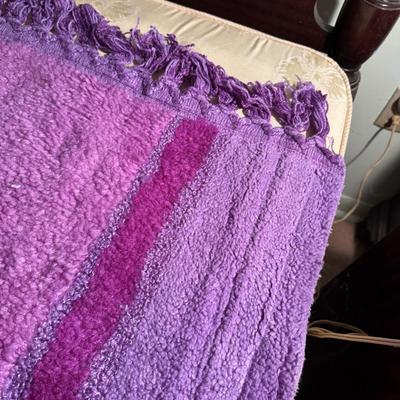 Vintage New Pink and Purple Hook Rug