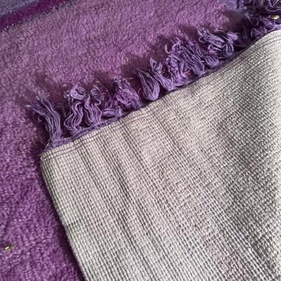 Vintage New Pink and Purple Hook Rug