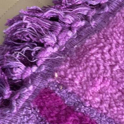 Vintage New Pink and Purple Hook Rug