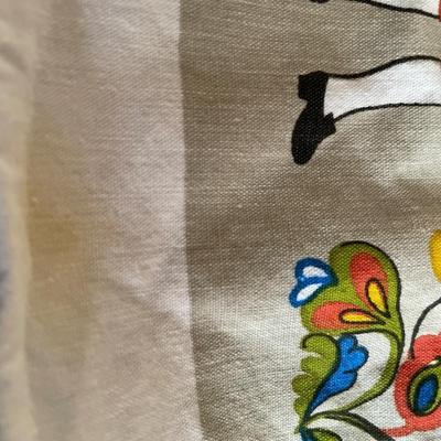 Norwegian table cloth with different cities