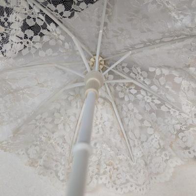 White Lace Parasols & Vintage Solid Parasol