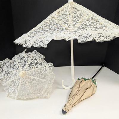 White Lace Parasols & Vintage Solid Parasol