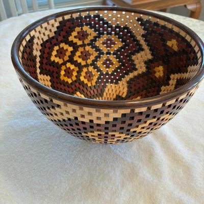 Make offer
 Open Segmented bowl, materials wenge, hard maple, bloodwood, yellowheart 