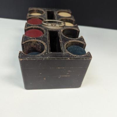 Vintage Poker Chips & Carrying Case 1960's Texas Hold' em Standard Poker Set