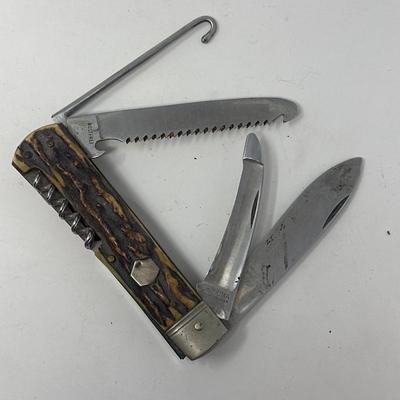 Rare German Stag Hunter Lockback Folding Knife
