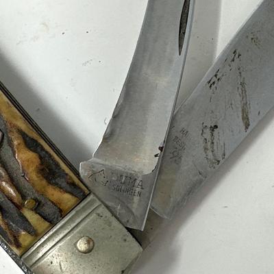 Rare German Stag Hunter Lockback Folding Knife