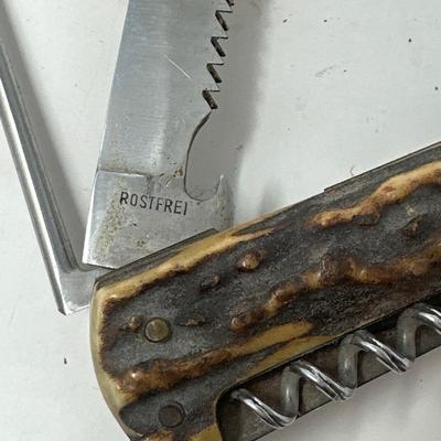 Rare German Stag Hunter Lockback Folding Knife