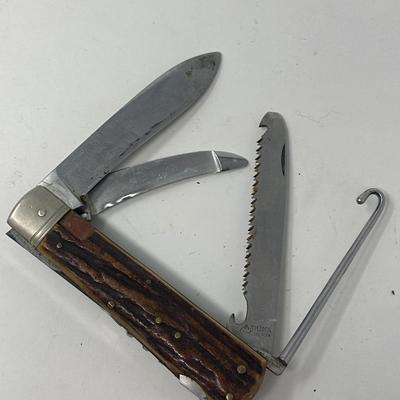 Rare German Stag Hunter Lockback Folding Knife
