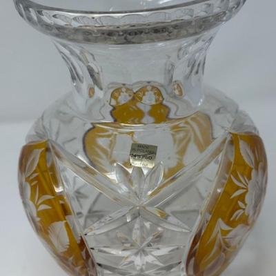 JULIA HAND CUT MOUTH BLOWN 24% LEADED CRYSTAL VASE