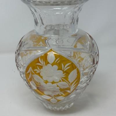 JULIA HAND CUT MOUTH BLOWN 24% LEADED CRYSTAL VASE