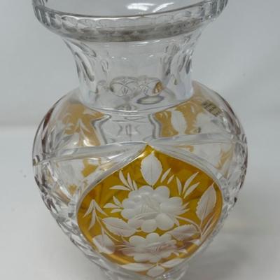 JULIA HAND CUT MOUTH BLOWN 24% LEADED CRYSTAL VASE