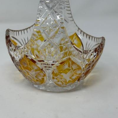 VINTAGE JULIA HAND CUT LEAD CRYSTAL BASKET