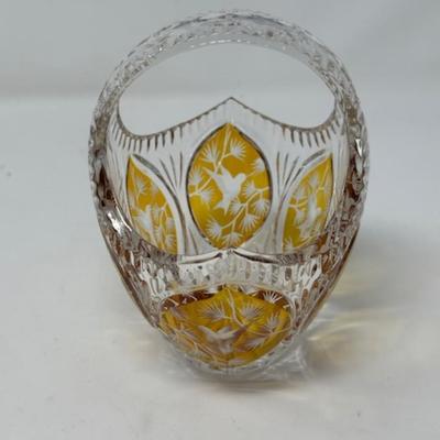 VINTAGE JULIA HAND CUT LEAD CRYSTAL BASKET