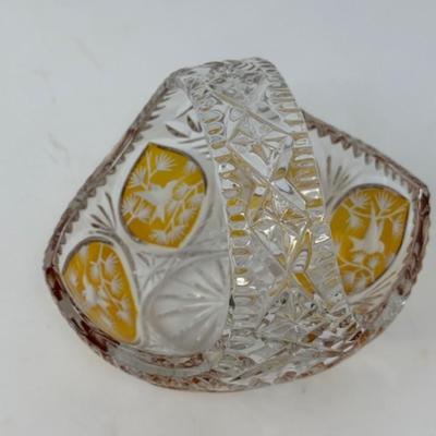 VINTAGE JULIA HAND CUT LEAD CRYSTAL BASKET