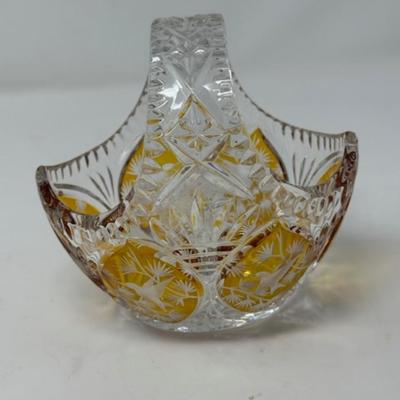 VINTAGE JULIA HAND CUT LEAD CRYSTAL BASKET