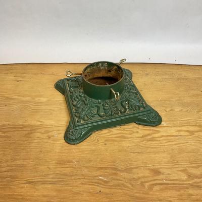 Z511 Vintage Green Cast Iron Christmas Tree Stand