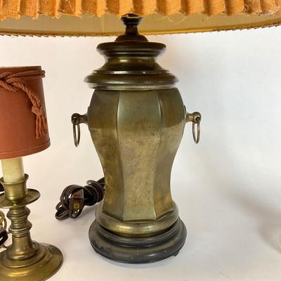 Z521 Lot of Various Brass and Glass Table Lamps